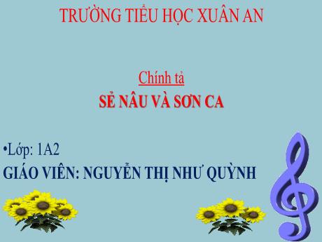 Bài giảng Tiếng Việt 1 - Tuần 35 - Chính tả: Sẻ nâu và Sơn ca - Nguyễn Thị Như Quỳnh