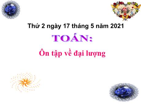 Bài giảng Toán 3 - Ôn tập về đại lượng - Năm học 2020-2021