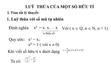 Bài giảng Toán 7 - Lũy thừa của một số hữu tỉ (Buổi 1)
