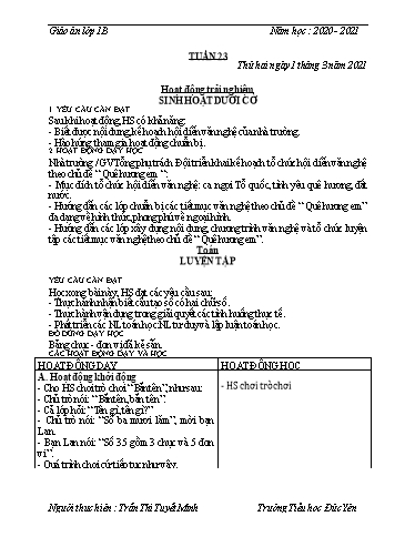 Giáo án các môn Lớp 1 - Tuần 23 - Năm học 2020-2021 - Trần Thị Tuyết Minh