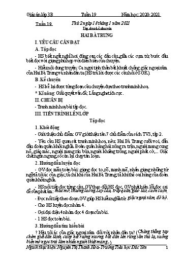 Giáo án các môn Lớp 3 - Tuần 19 - Năm học 2020-2021 - Nguyễn Thị Thanh Hoa