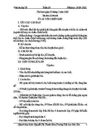 Giáo án các môn Lớp 3 - Tuần 20 - Năm học 2020-2021 - Nguyễn Thị Thanh Hoa
