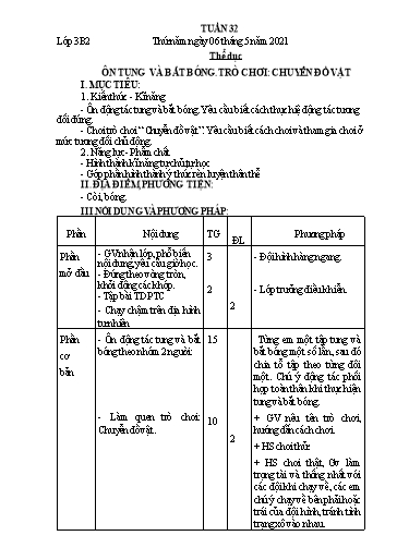 Giáo án các môn Lớp 3 - Tuần 32 - Thứ 5+6 - Năm học 2020-2021