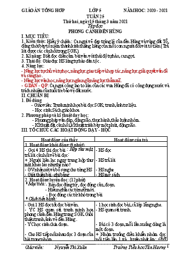 Giáo án các môn Lớp 5 - Tuần 25 - Năm học 2020-2021 - Nguyễn Thị Xuân