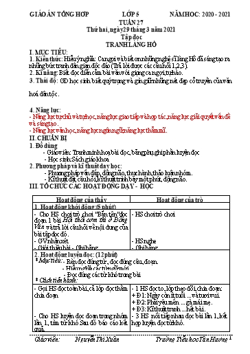 Giáo án các môn Lớp 5 - Tuần 27 - Năm học 2020-2021 - Nguyễn Thị Xuân