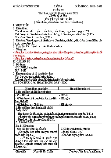 Giáo án các môn Lớp 5 - Tuần 29 - Năm học 2020-2021 - Nguyễn Thị Xuân