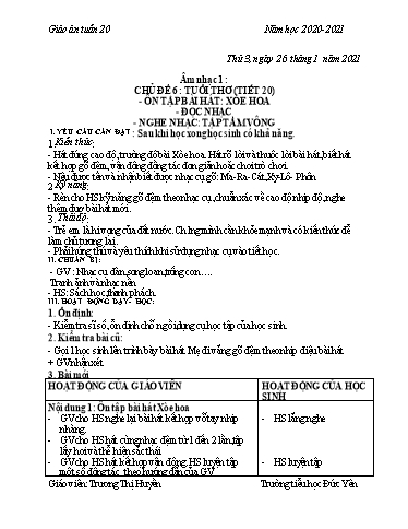 Giáo án các môn Tiểu học - Tuần 20 - Năm học 2020-2021 -Trương Thị Huyền