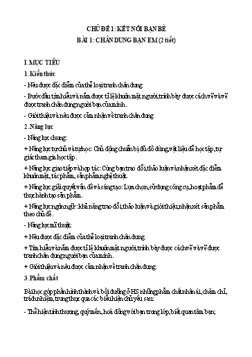 Giáo án Mĩ thuật 6 (Cánh diều) - Bài 1 đến bài 17