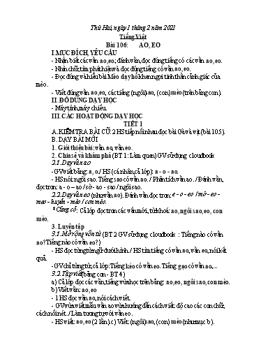 Kế hoạch bài dạy các môn Lớp 1 - Tuần 21 - Năm học 2020-2021 - Đinh Thị Kim Nhung