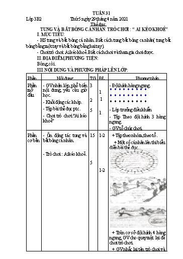 Kế hoạch bài dạy các môn Lớp 3 - Tuần 31 - Năm học 2020-2021