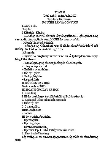 Kế hoạch bài dạy các môn Lớp 3 - Tuần 32 (Thứ 2,3,4) - Năm học 2020-2021