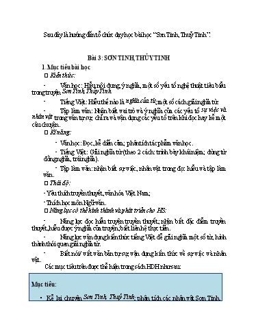 Tài liệu Hướng dẫn tổ chức dạy học bài học Sơn Tinh, Thủy Tinh